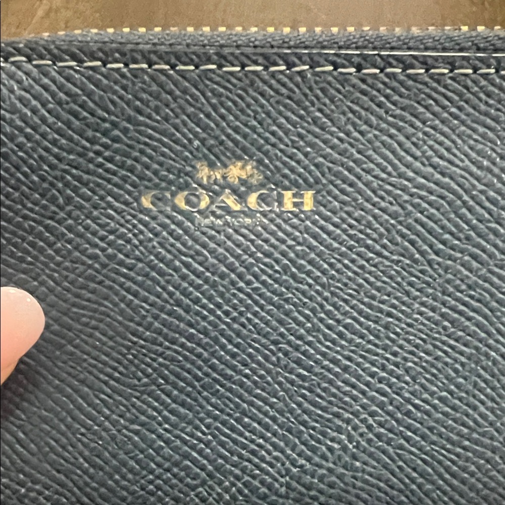 Coach Dark Blue Leather Card Holder - Picture 2 of 4